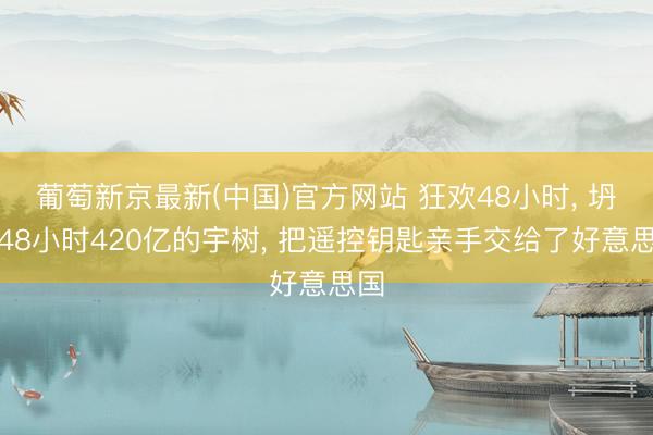 葡萄新京最新(中国)官方网站 狂欢48小时， 坍塌48小时420亿的宇树， 把遥控钥匙亲手交给了好意思国