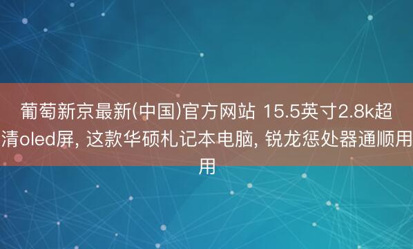 葡萄新京最新(中国)官方网站 15.5英寸2.8k超清oled屏， 这款华硕札记本电脑， 锐龙惩处器通顺用