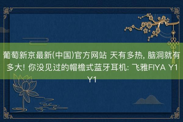 葡萄新京最新(中国)官方网站 天有多热， 脑洞就有多大! 你没见过的帽檐式蓝牙耳机: 飞雅FIYA Y1