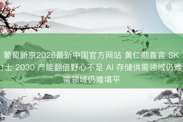 葡萄新京2026最新中国官方网站 黄仁勋直言 SK 海力士 2030 产能翻倍野心不足 AI 存储供需领域仍难填平