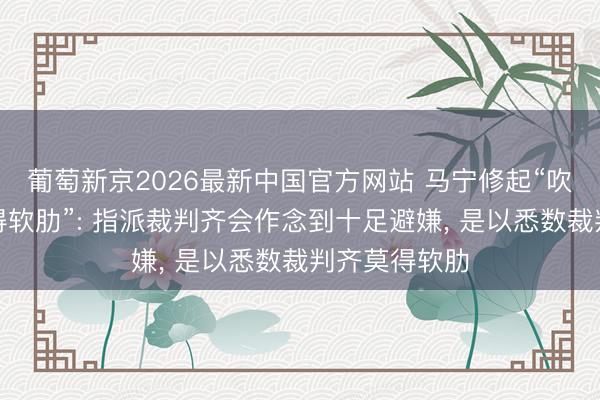 葡萄新京2026最新中国官方网站 马宁修起“吹罚宇宙杯莫得软肋”: 指派裁判齐会作念到十足避嫌, 是以悉数裁判齐莫得软肋
