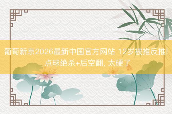 葡萄新京2026最新中国官方网站 12岁被推反推! 点球绝杀+后空翻， 太硬了