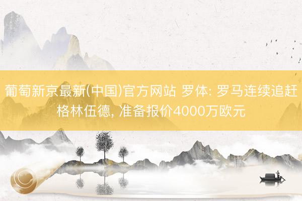 葡萄新京最新(中国)官方网站 罗体: 罗马连续追赶格林伍德, 准备报价4000万欧元