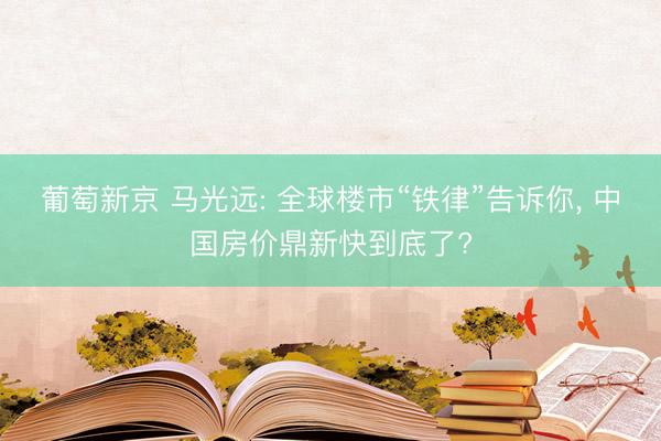 葡萄新京 马光远: 全球楼市“铁律”告诉你， 中国房价鼎新快到底了?