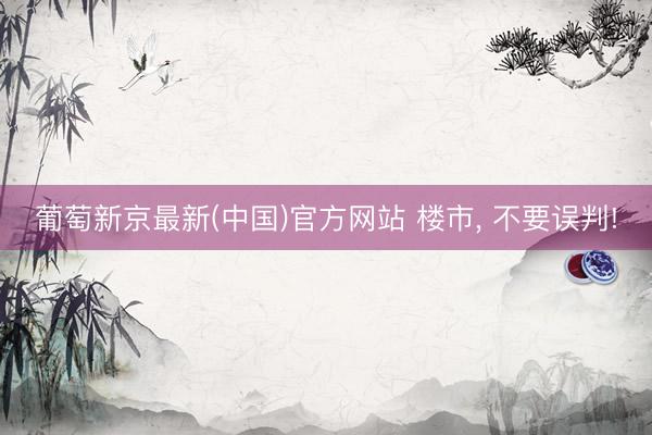 葡萄新京最新(中国)官方网站 楼市, 不要误判!