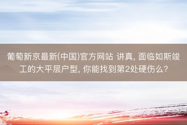 葡萄新京最新(中国)官方网站 讲真， 面临如斯竣工的大平层户型， 你能找到第2处硬伤么?