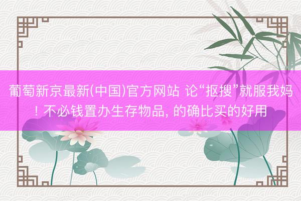 葡萄新京最新(中国)官方网站 论“抠搜”就服我妈! 不必钱置办生存物品， 的确比买的好用