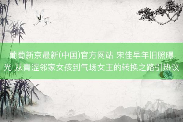 葡萄新京最新(中国)官方网站 宋佳早年旧照曝光 从青涩邻家女孩到气场女王的转换之路引热议