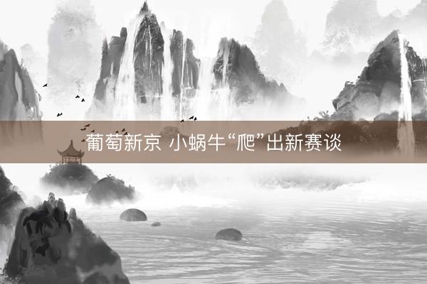 葡萄新京 小蜗牛“爬”出新赛谈