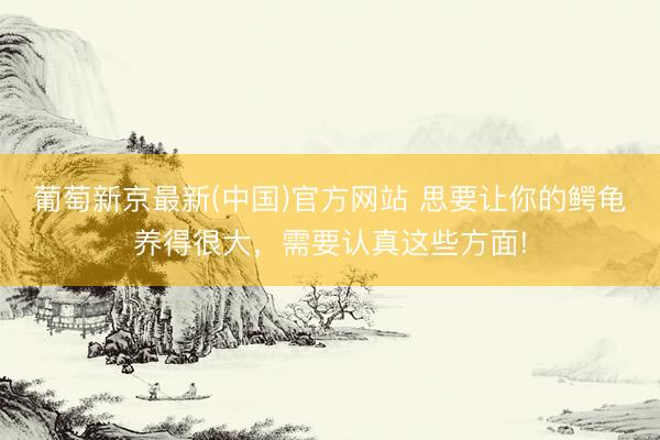 葡萄新京最新(中国)官方网站 思要让你的鳄龟养得很大，需要认真这些方面!
