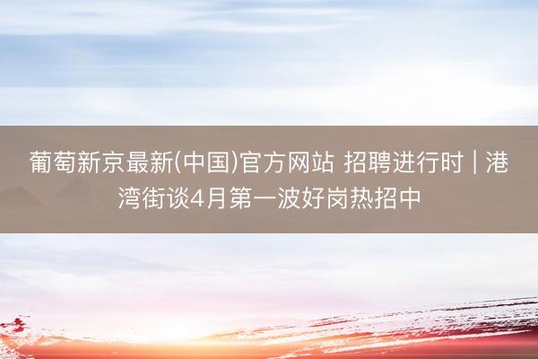 葡萄新京最新(中国)官方网站 招聘进行时 | 港湾街谈4月第一波好岗热招中